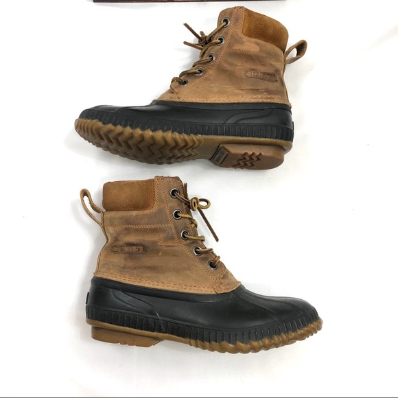 EUC Sorel Cheyanne Lace-Up Leather Duck Boot 9 - Picture 3 of 6